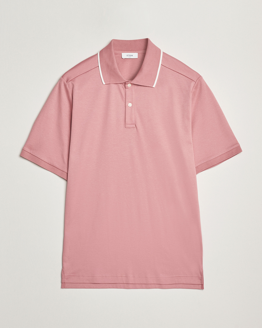 Hombres | Polos | Eton | Supima Cotton Interlock Polo Dusty Pink