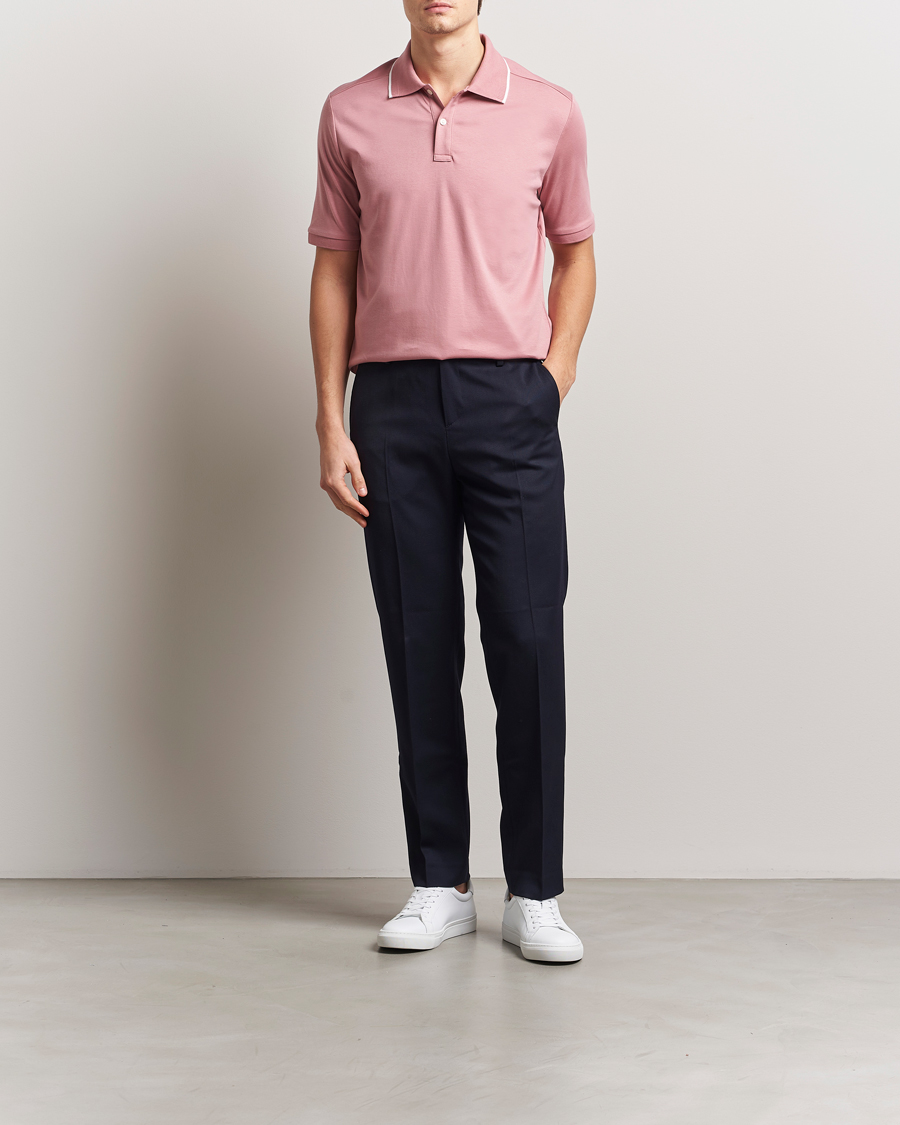 Hombres | Polos | Eton | Supima Cotton Interlock Polo Dusty Pink