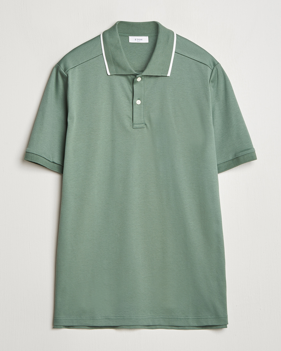 Hombres | Polos | Eton | Supima Cotton Interlock Polo Dark Green