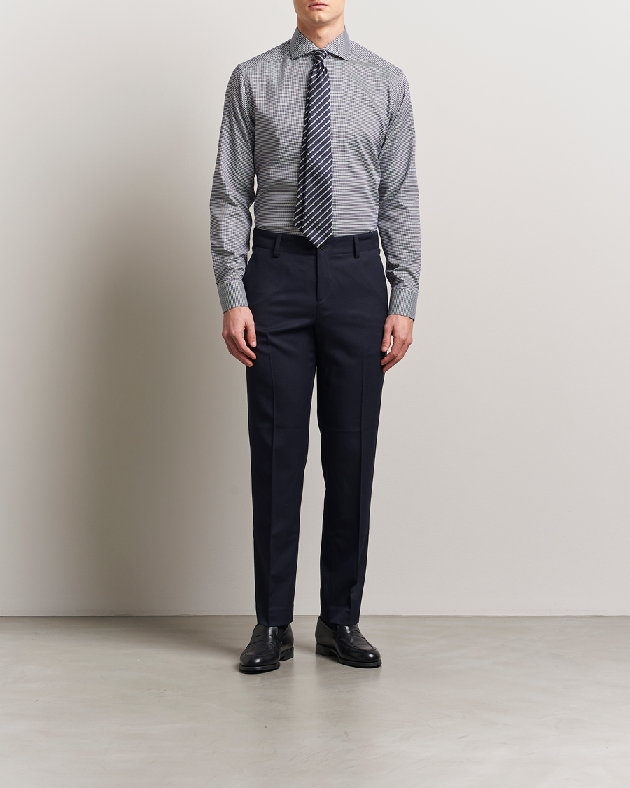 Hombres | Camisas | Eton | Slim Fit Checked Signature Shirt Dark Blue/White