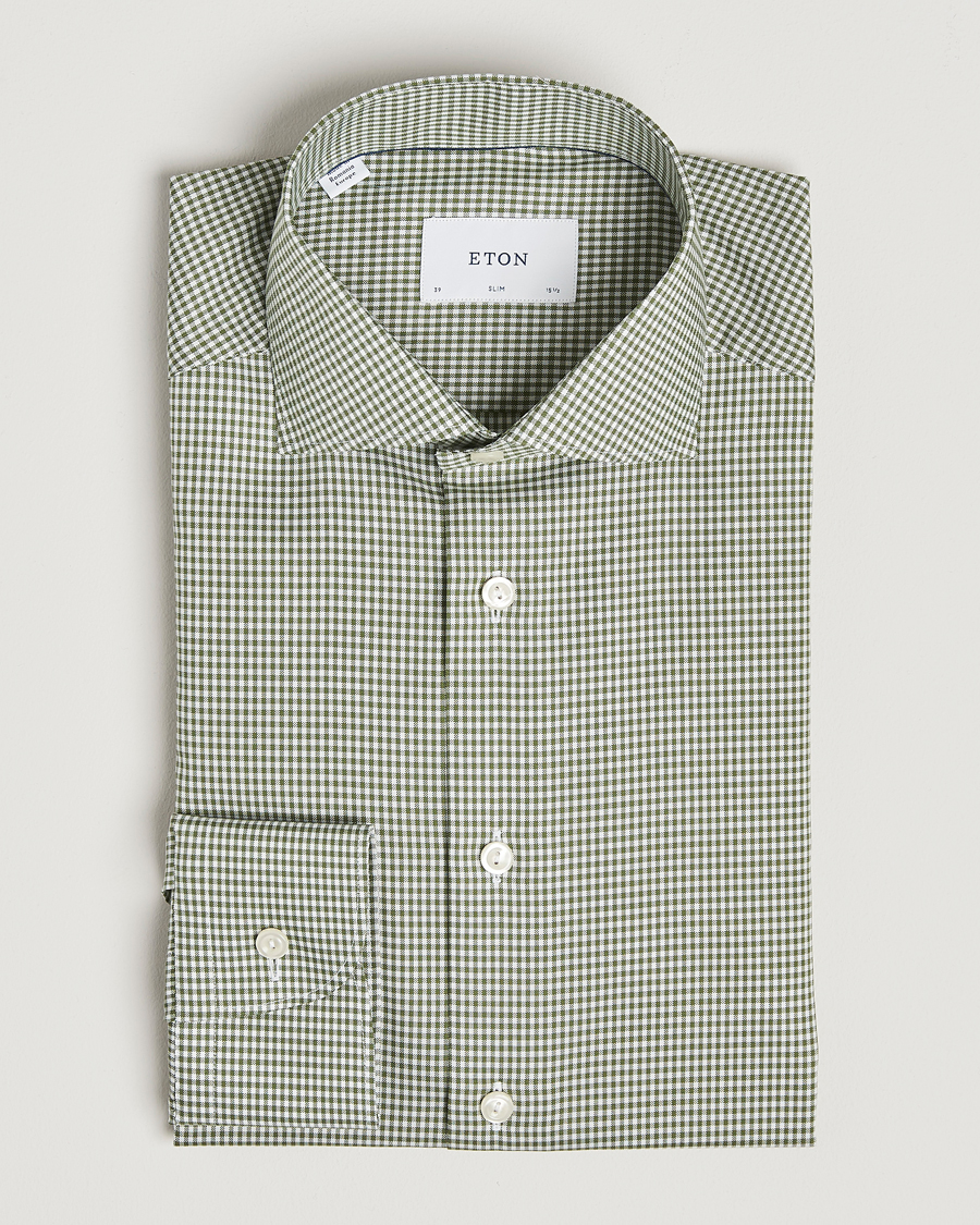 Hombres | Camisas | Eton | Slim Fit Checked Signature Shirt Green/White