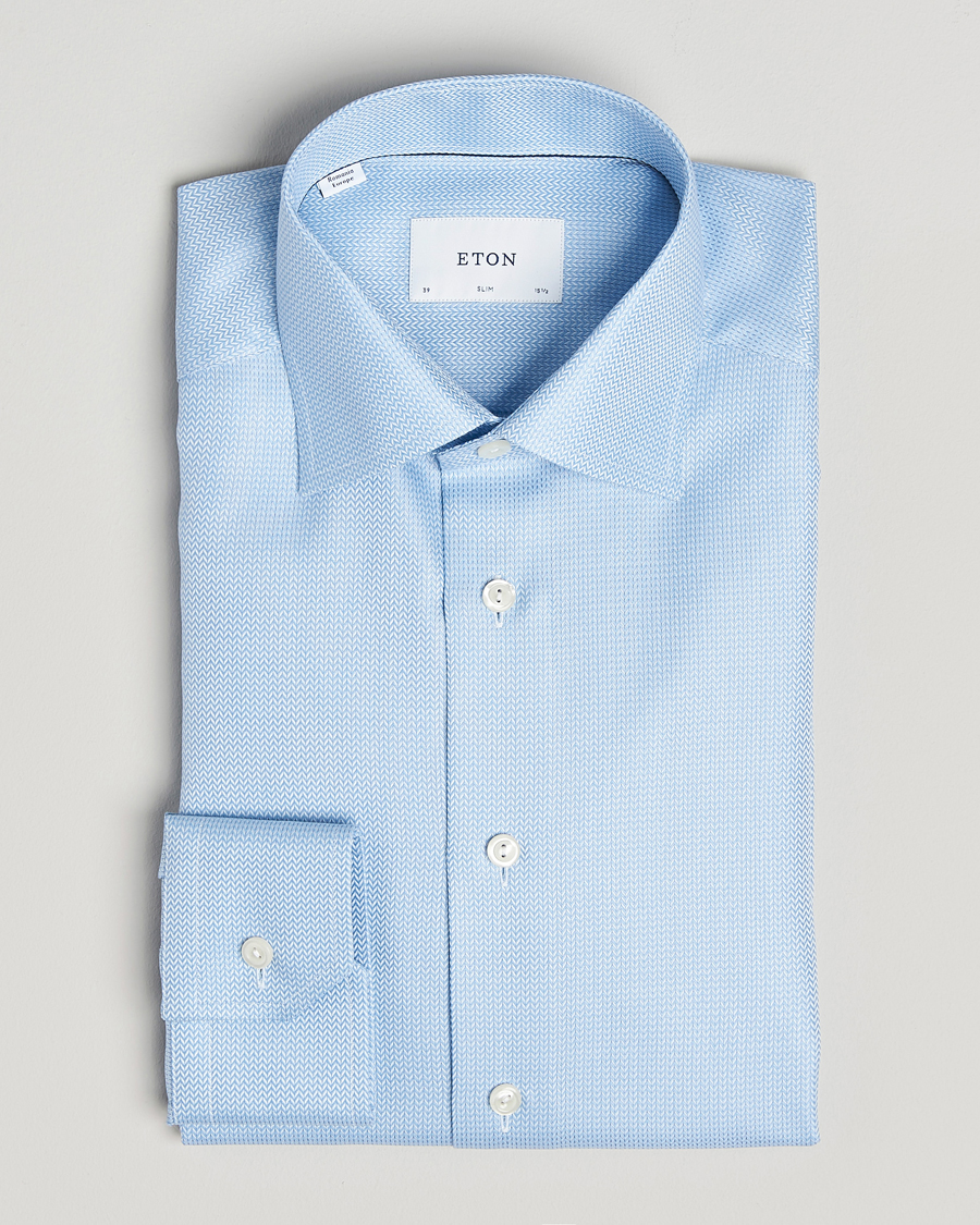 Hombres | Camisas | Eton | Slim Fit Signature Dobby Shirt Light Blue