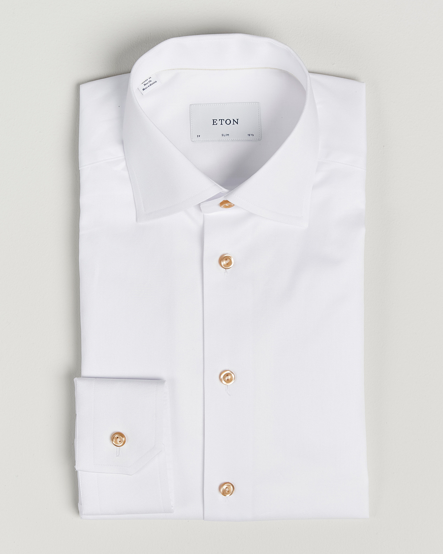 Hombres | Camisas | Eton | Slim Fit Signature Twill Shirt White