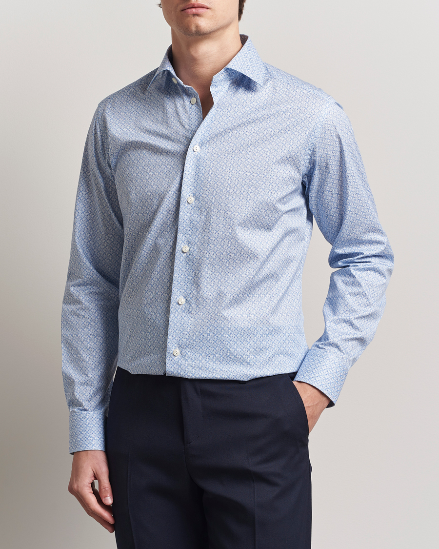 Hombres | Camisas | Eton | Slim Fit Signature Twill Printed Shirt Light Blue