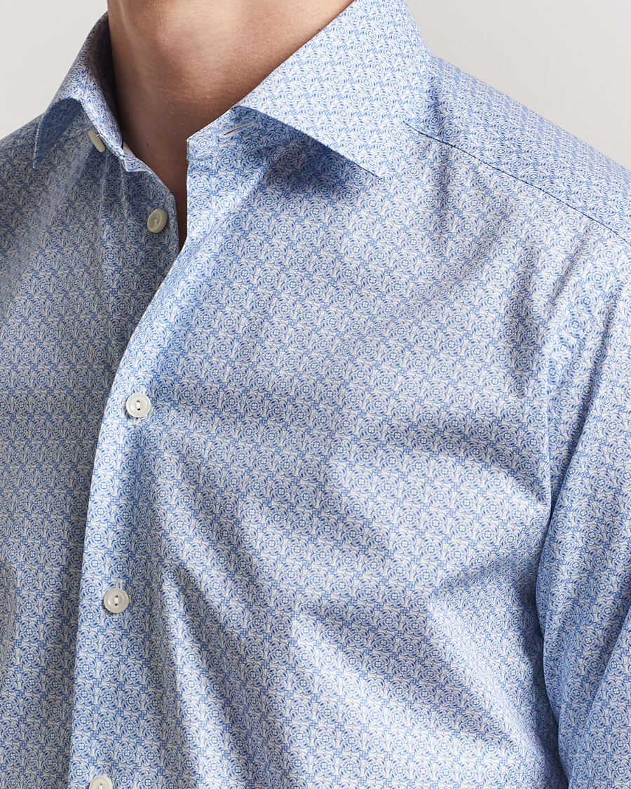 Hombres | Camisas | Eton | Slim Fit Signature Twill Printed Shirt Light Blue