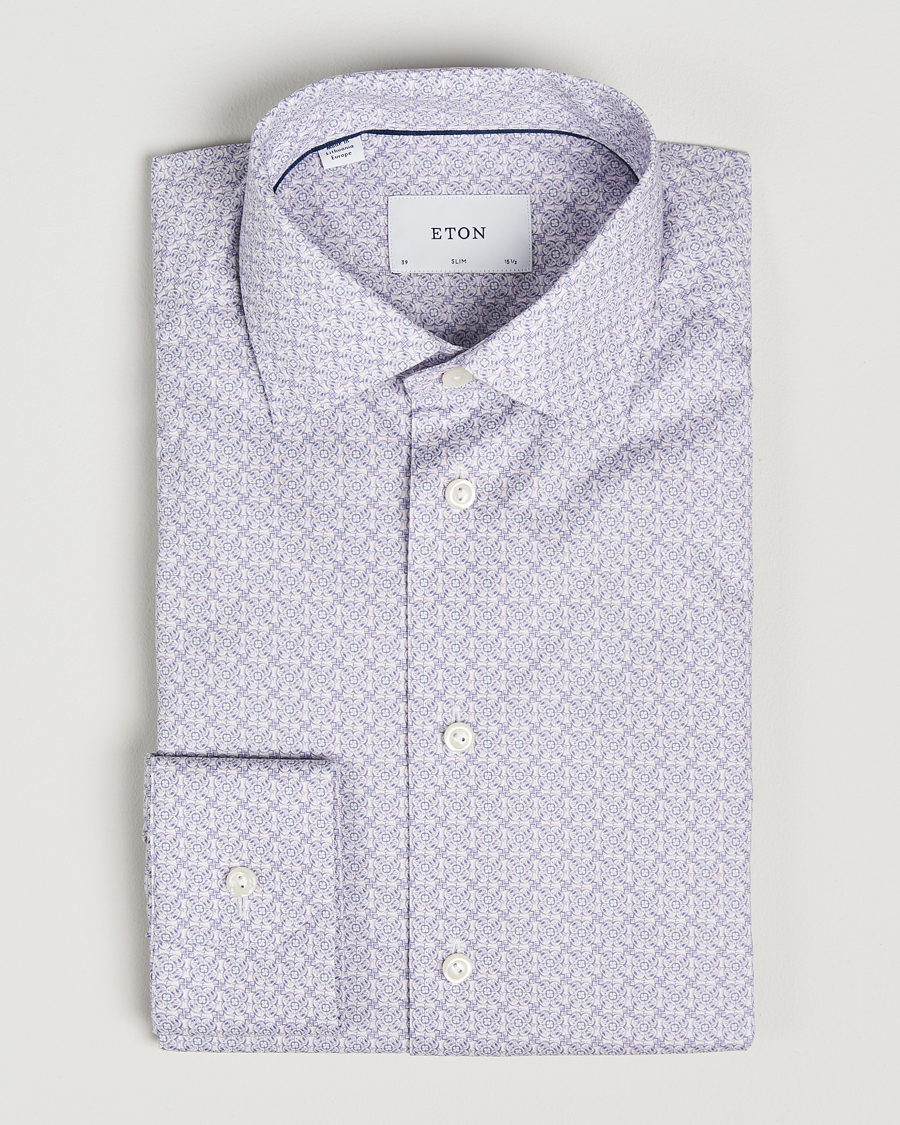 Hombres | Camisas | Eton | Slim Fit Signature Twill Printed Shirt Pink