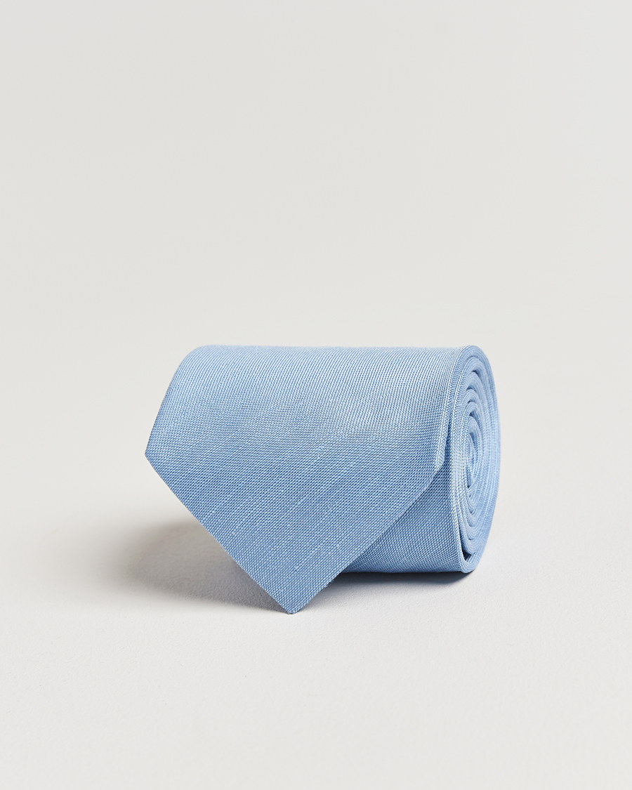 Hombres | Eton Silk/Linen Tie Light Blue | Eton | Silk/Linen Tie Light Blue