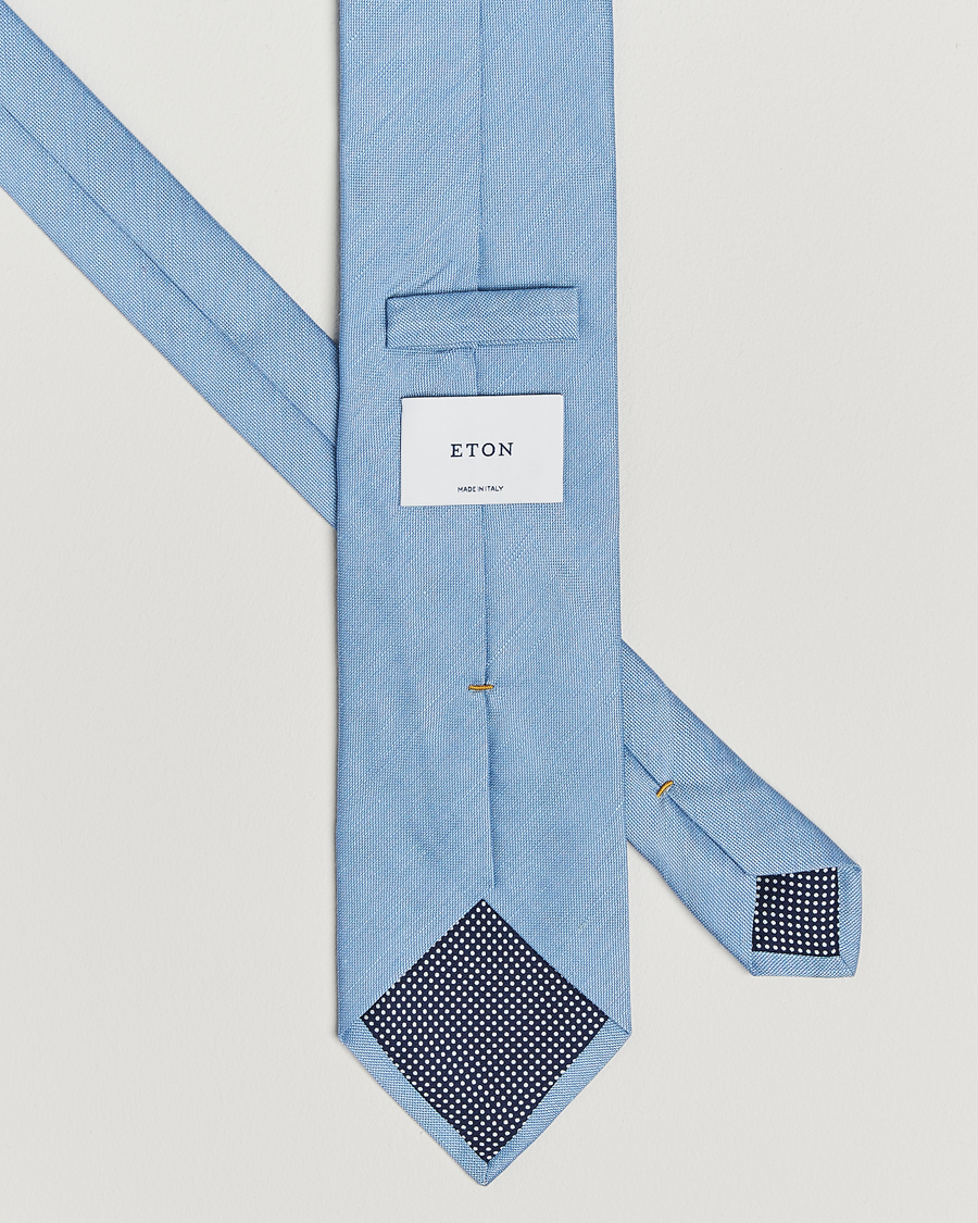 Hombres | Eton Silk/Linen Tie Light Blue | Eton | Silk/Linen Tie Light Blue