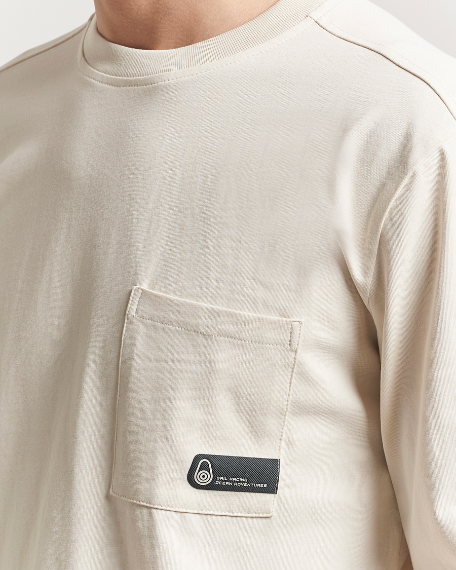 Hombres | Camisetas | Sail Racing | Cyclone Heavy Cotton Long Sleeve T-Shirt Off White