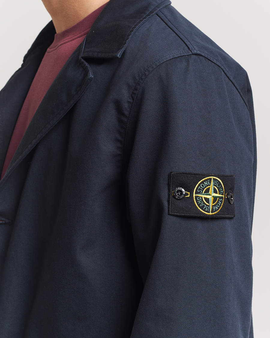 Hombres | Abrigos y chaquetas | Stone Island | Raso Gommato 3L Cotton Blazer Jacket Navy Blue
