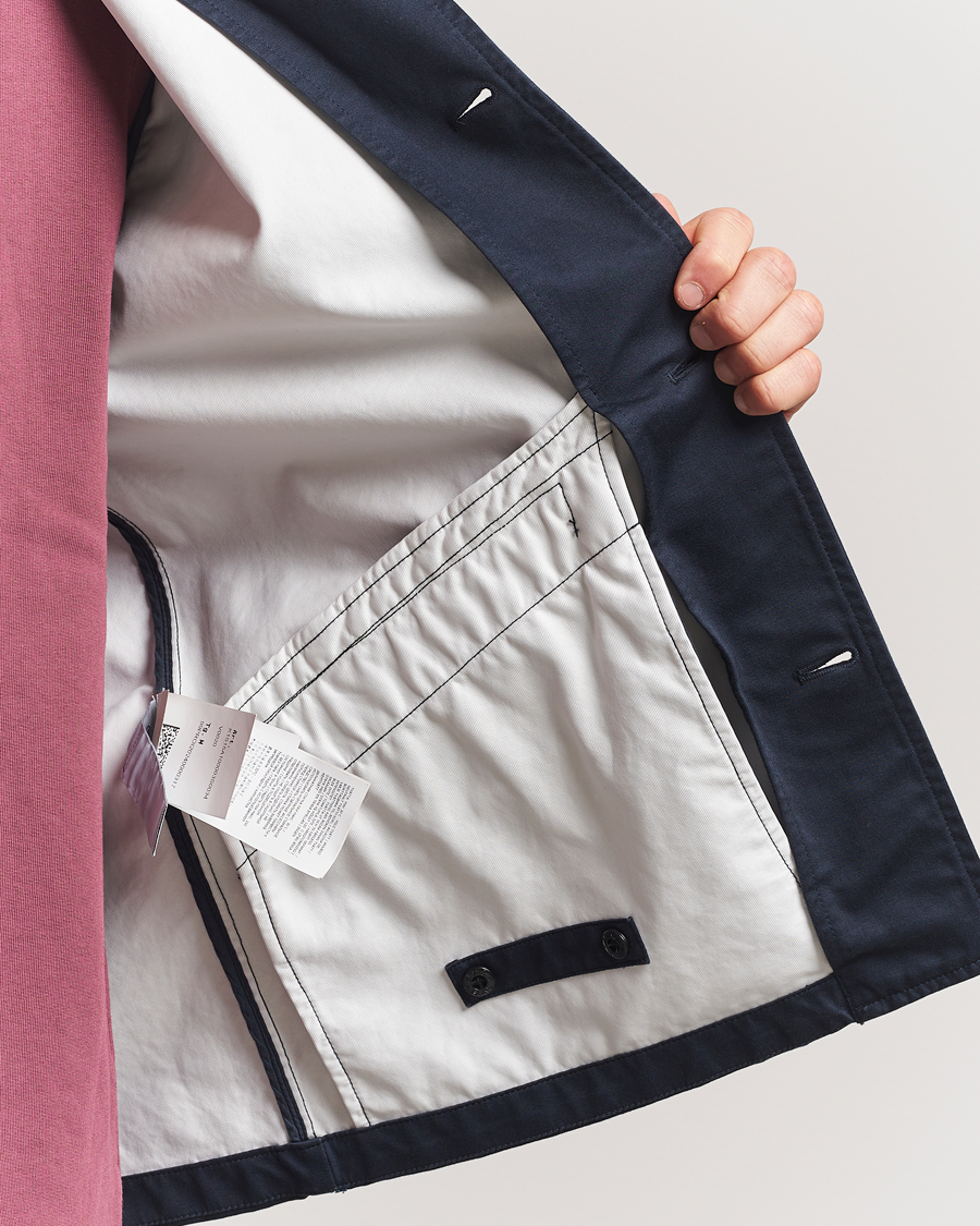 Hombres | Abrigos y chaquetas | Stone Island | Raso Gommato 3L Cotton Blazer Jacket Navy Blue