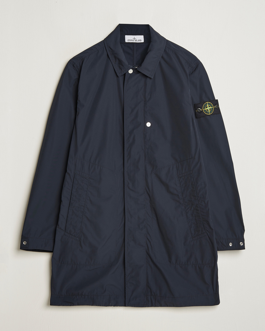 Hombres | Abrigos y chaquetas | Stone Island | Micro Twill Long Coat Navy Blue