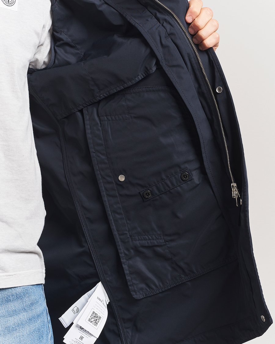 Hombres | Abrigos y chaquetas | Stone Island | Micro Twill Long Coat Navy Blue