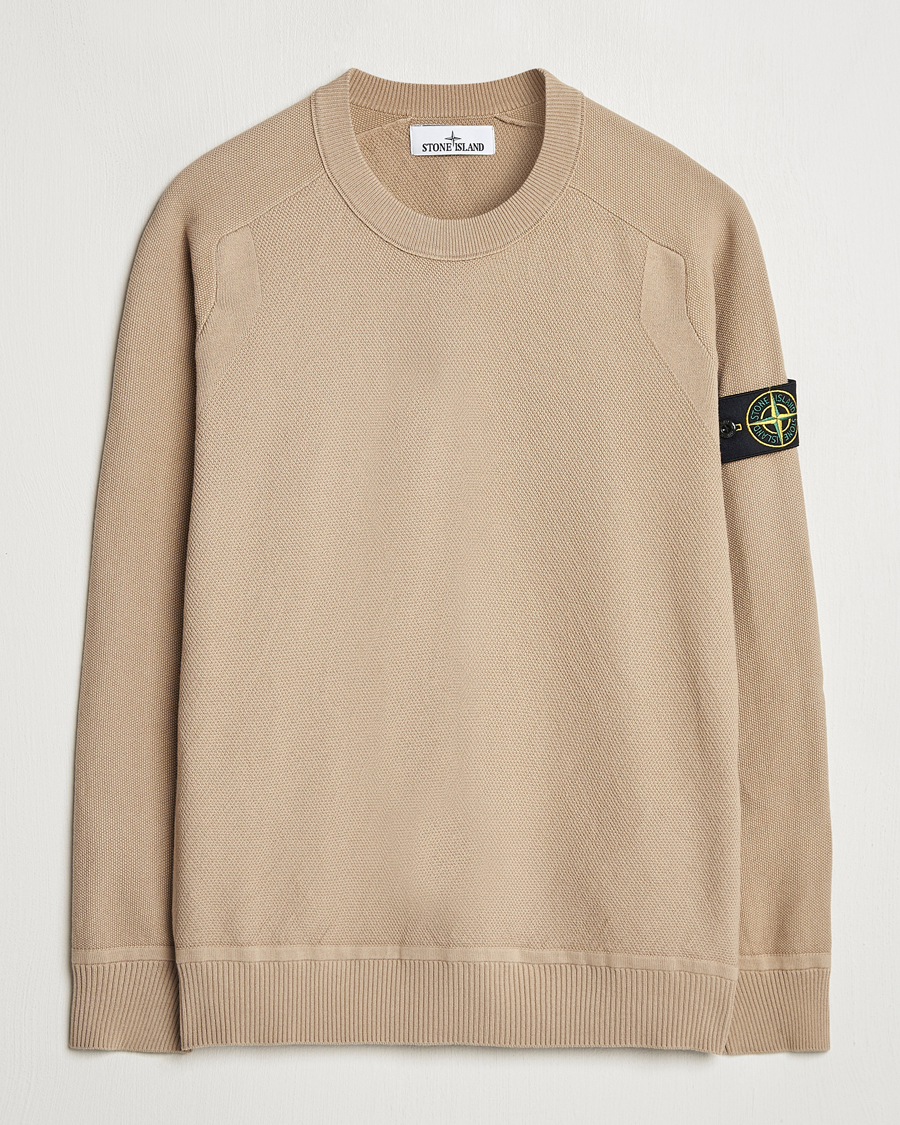 Hombres | Jerséis y prendas de punto | Stone Island | Micro Stitch Organic Cotton Crew Biscuit