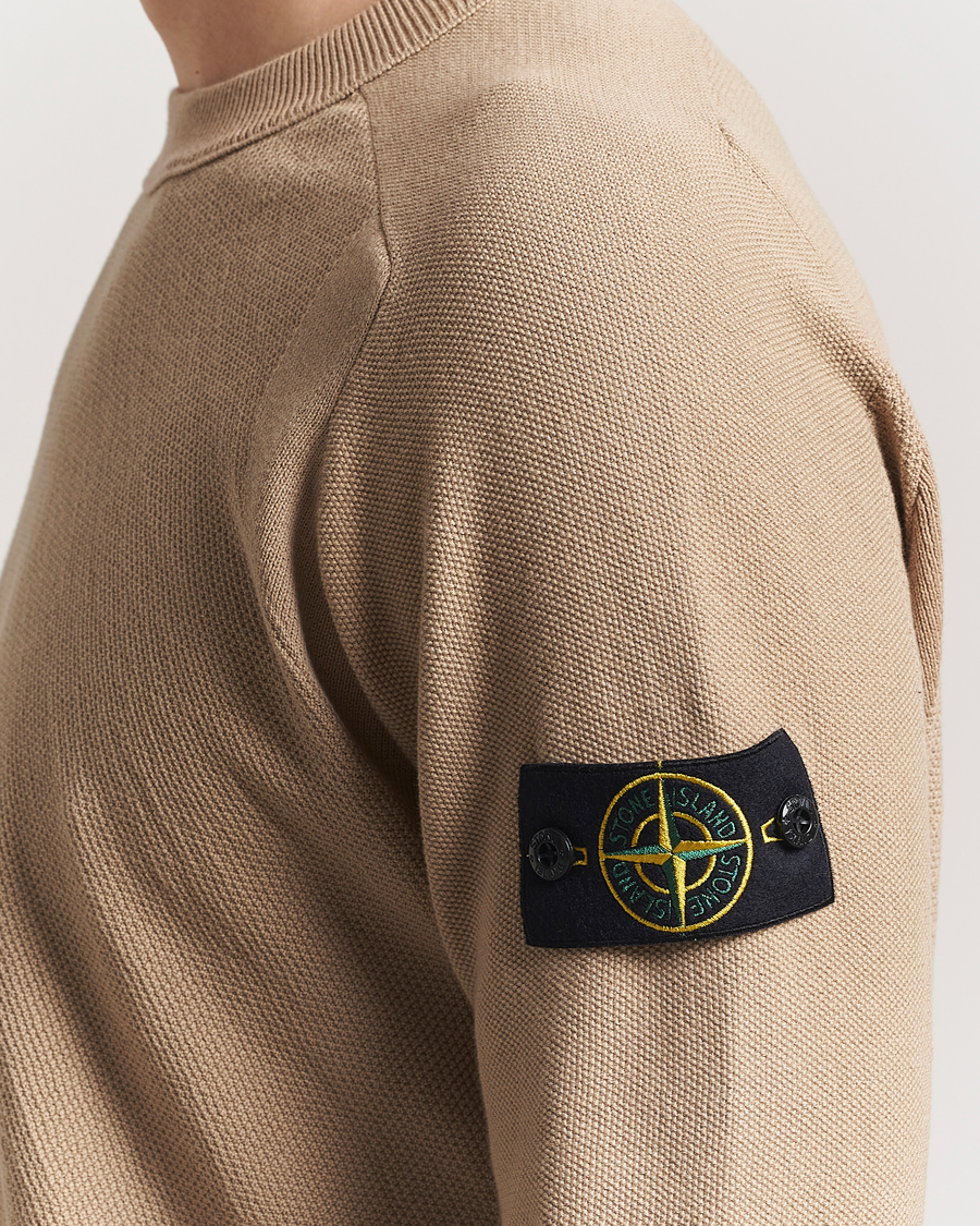 Hombres | Jerséis y prendas de punto | Stone Island | Micro Stitch Organic Cotton Crew Biscuit