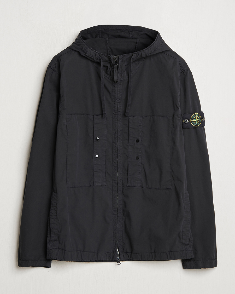 Hombres | Abrigos y chaquetas | Stone Island | Supima Cotton Stretch Hooded Jacket Black