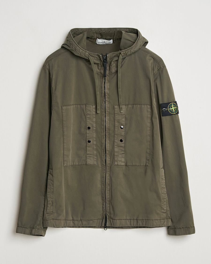 Hombres | Abrigos y chaquetas | Stone Island | Supima Cotton Stretch Hooded Jacket Military Green