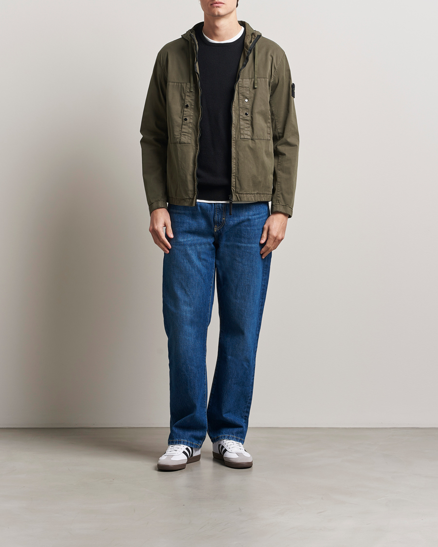 Hombres | Abrigos y chaquetas | Stone Island | Supima Cotton Stretch Hooded Jacket Military Green