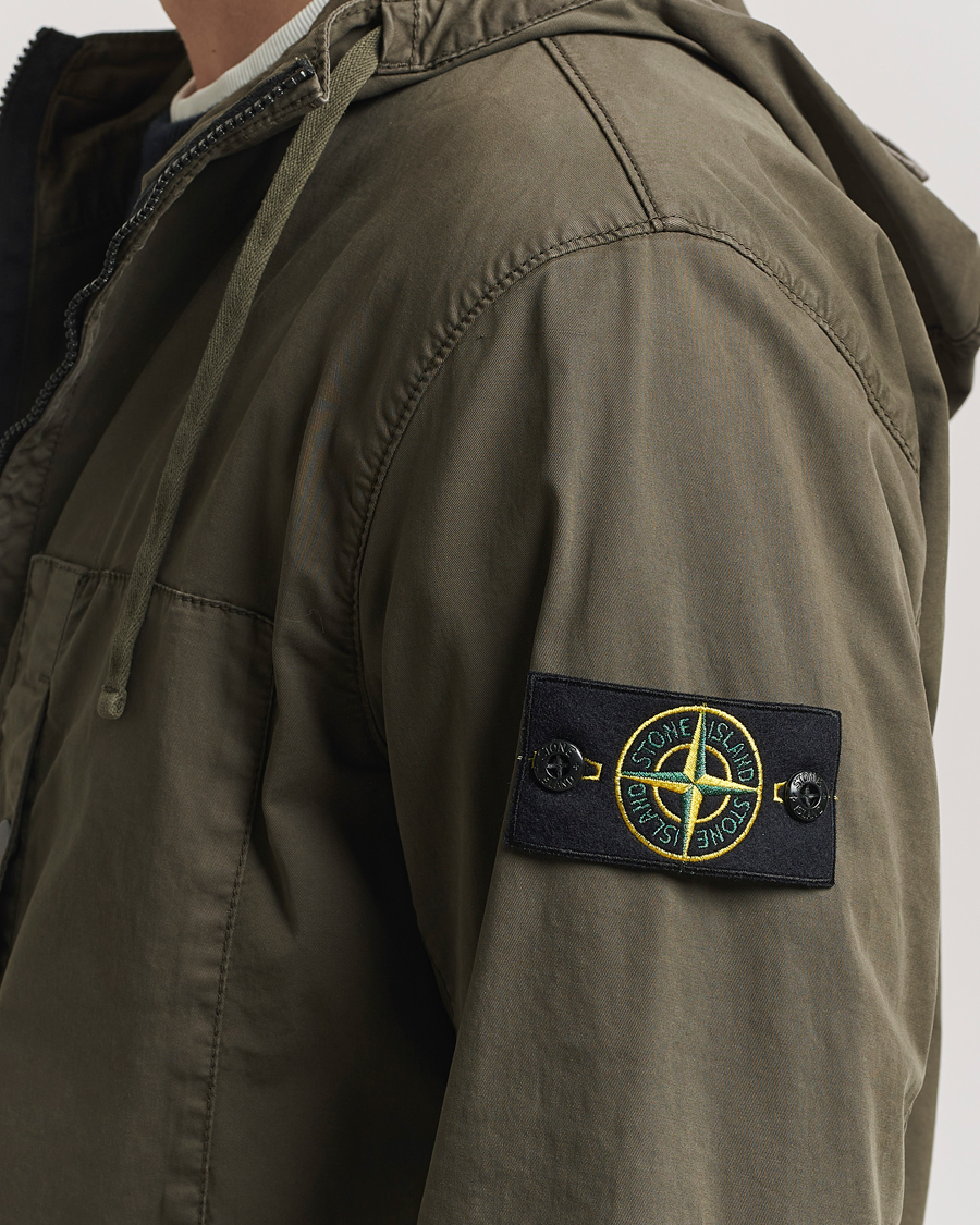Hombres | Abrigos y chaquetas | Stone Island | Supima Cotton Stretch Hooded Jacket Military Green