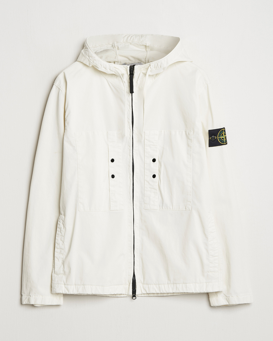 Hombres | Abrigos y chaquetas | Stone Island | Supima Cotton Stretch Hooded Jacket Ivory