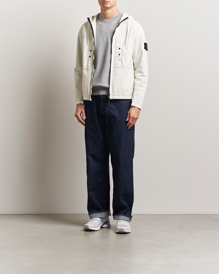Hombres | Abrigos y chaquetas | Stone Island | Supima Cotton Stretch Hooded Jacket Ivory