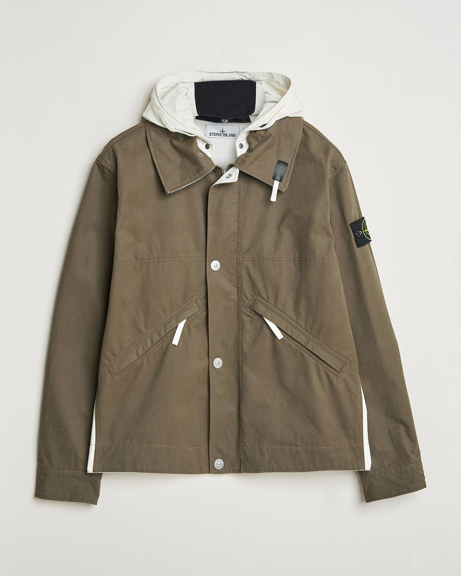 Hombres | Abrigos y chaquetas | Stone Island | Tela Resinata Block Colour Jacket Military Green