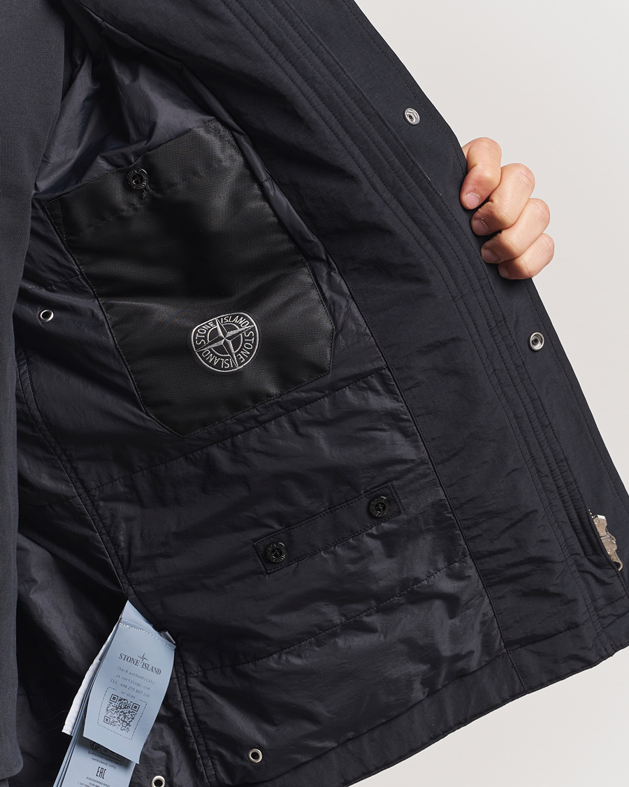 Hombres | Abrigos y chaquetas | Stone Island | Mussola Gommata Hooded Jacket Black