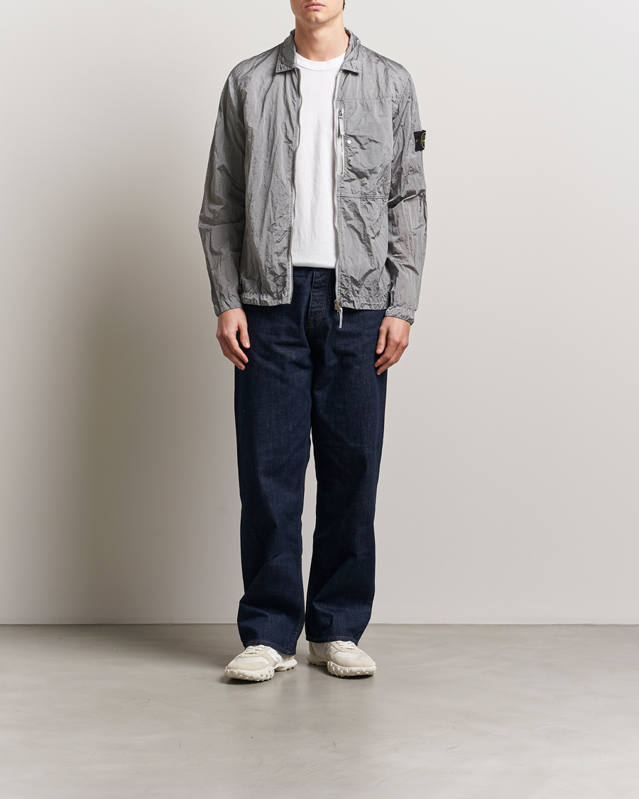 Hombres | Camisas | Stone Island | Nylon Metal Zip Overshirt Pearl Grey