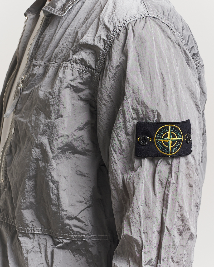 Hombres | Camisas | Stone Island | Nylon Metal Zip Overshirt Pearl Grey