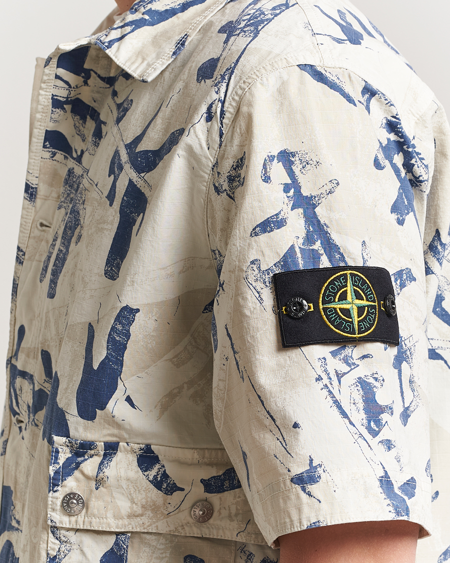 Hombres | Camisas | Stone Island | Stretch Ripstop Camo Short Sleeve Shirt Desert