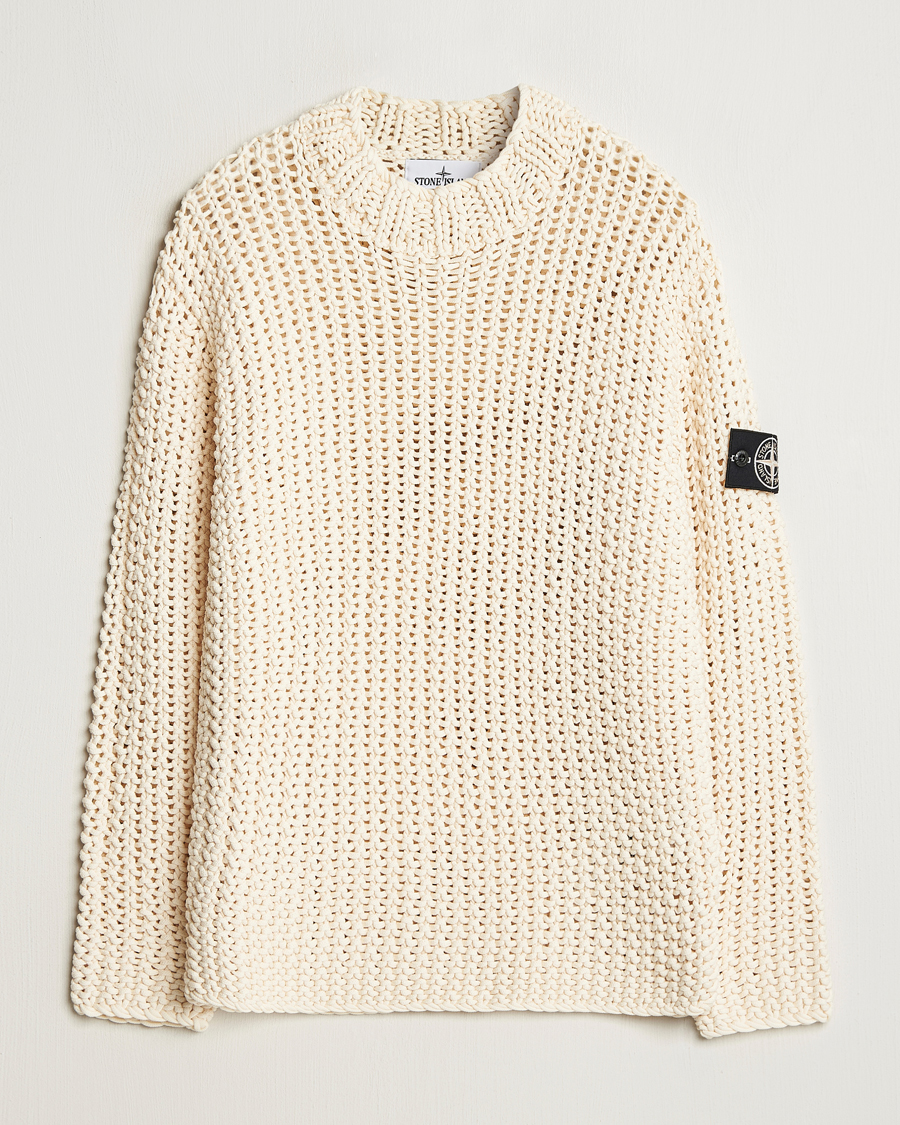 Hombres | Jerséis y prendas de punto | Stone Island | UV Reactive Chain Stitch Sweater Cherry