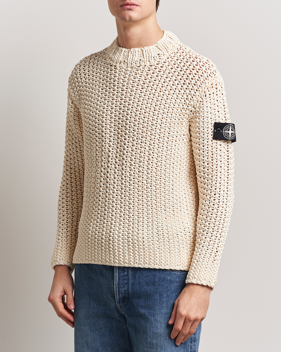 Hombres | Jerséis y prendas de punto | Stone Island | UV Reactive Chain Stitch Sweater Cherry