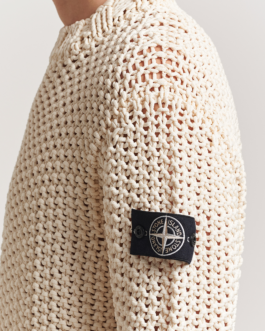 Hombres | Jerséis y prendas de punto | Stone Island | UV Reactive Chain Stitch Sweater Cherry