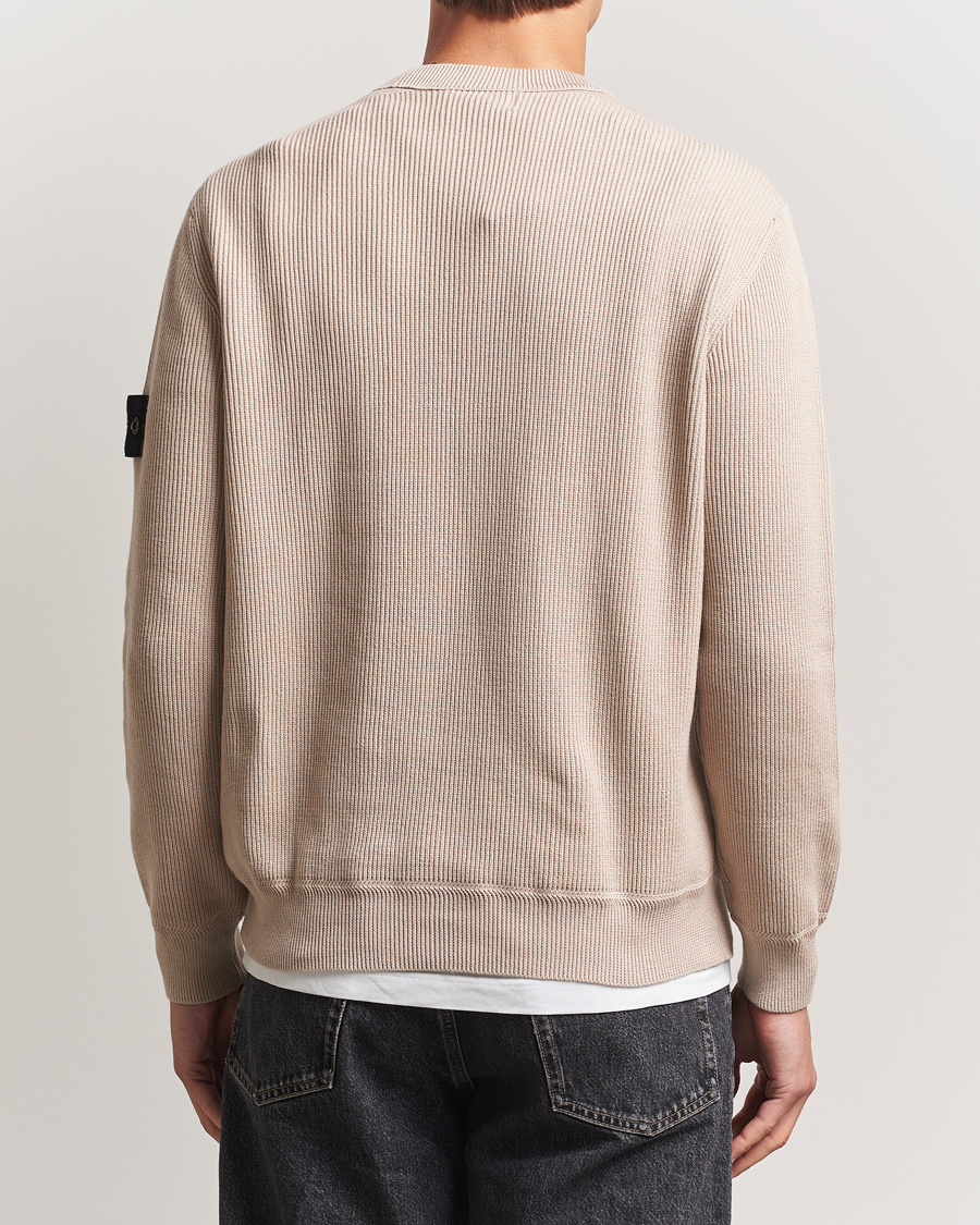 Hombres | Jerséis y prendas de punto | Stone Island | Ribbed Soft Organic Cotton Crewneck Desert
