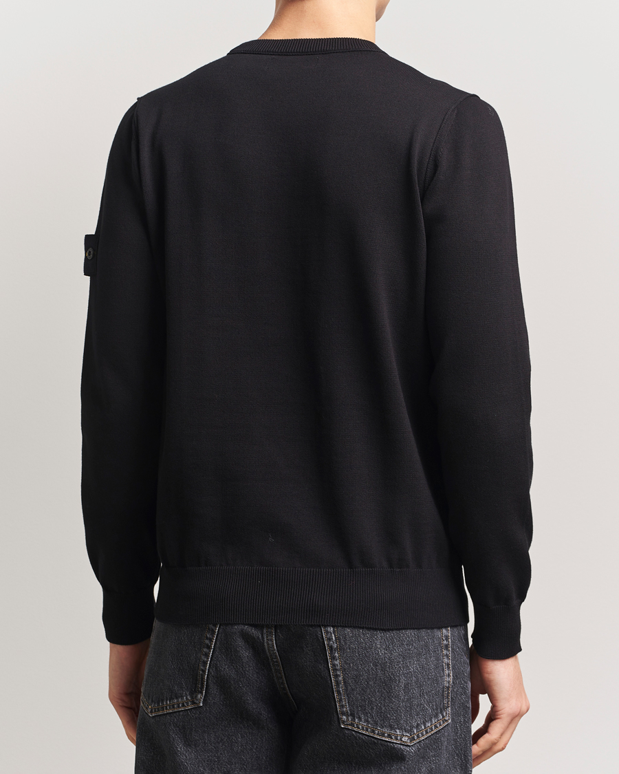 Hombres | Jerséis y prendas de punto | Stone Island | Soft Organic Cotton Crew Neck Black