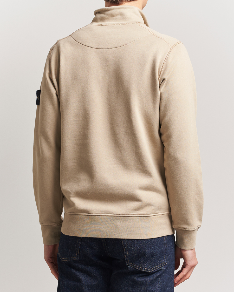 Hombres | Jerséis y prendas de punto | Stone Island | Garment Dyed Fleece Half Zip Desert