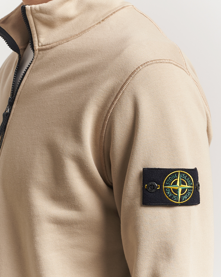 Hombres | Jerséis y prendas de punto | Stone Island | Garment Dyed Fleece Half Zip Desert