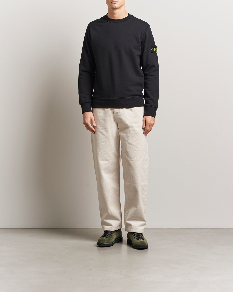 Hombres | Jerséis y prendas de punto | Stone Island | Garment Dyed Fleece Sweatshirt Black