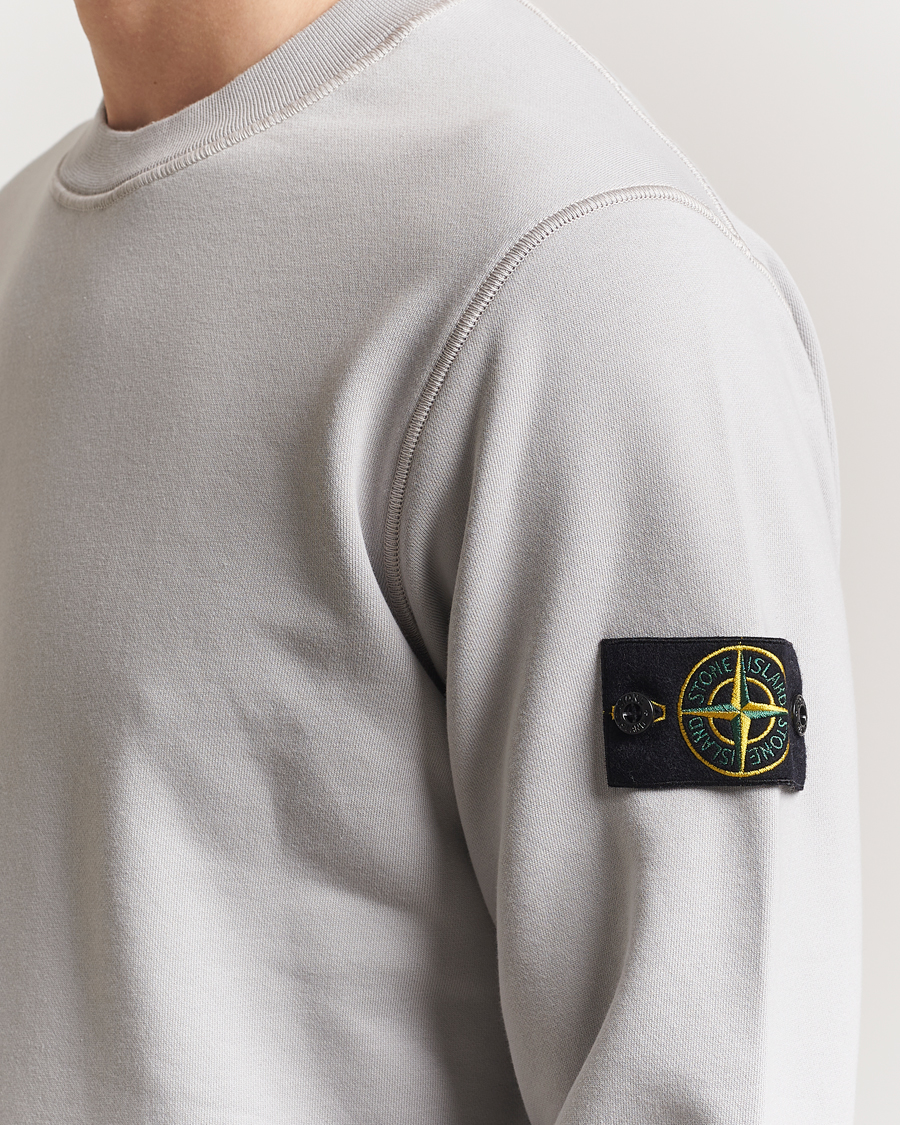 Hombres | Jerséis y prendas de punto | Stone Island | Garment Dyed Fleece Sweatshirt Pearl Grey