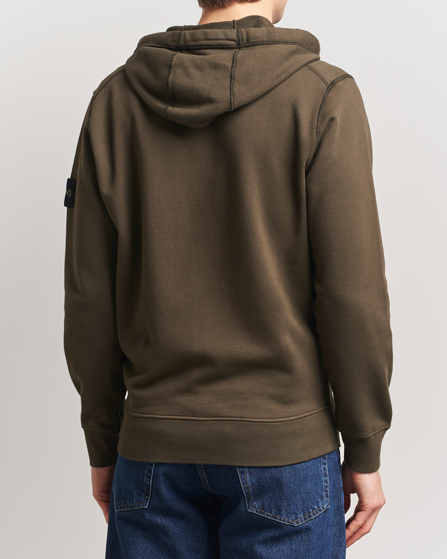 Hombres | Jerséis y prendas de punto | Stone Island | Garment Dyed Fleece Full Zip Hood Military Green