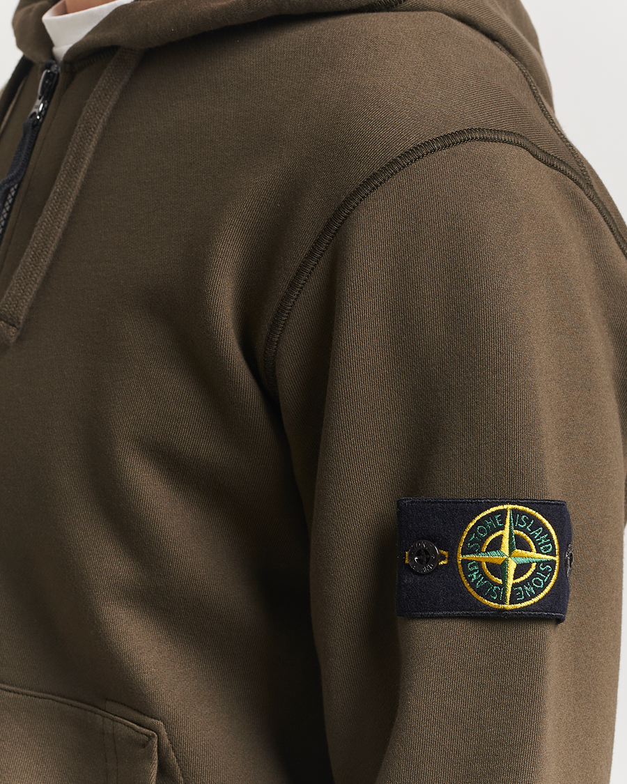 Hombres | Jerséis y prendas de punto | Stone Island | Garment Dyed Fleece Full Zip Hood Military Green