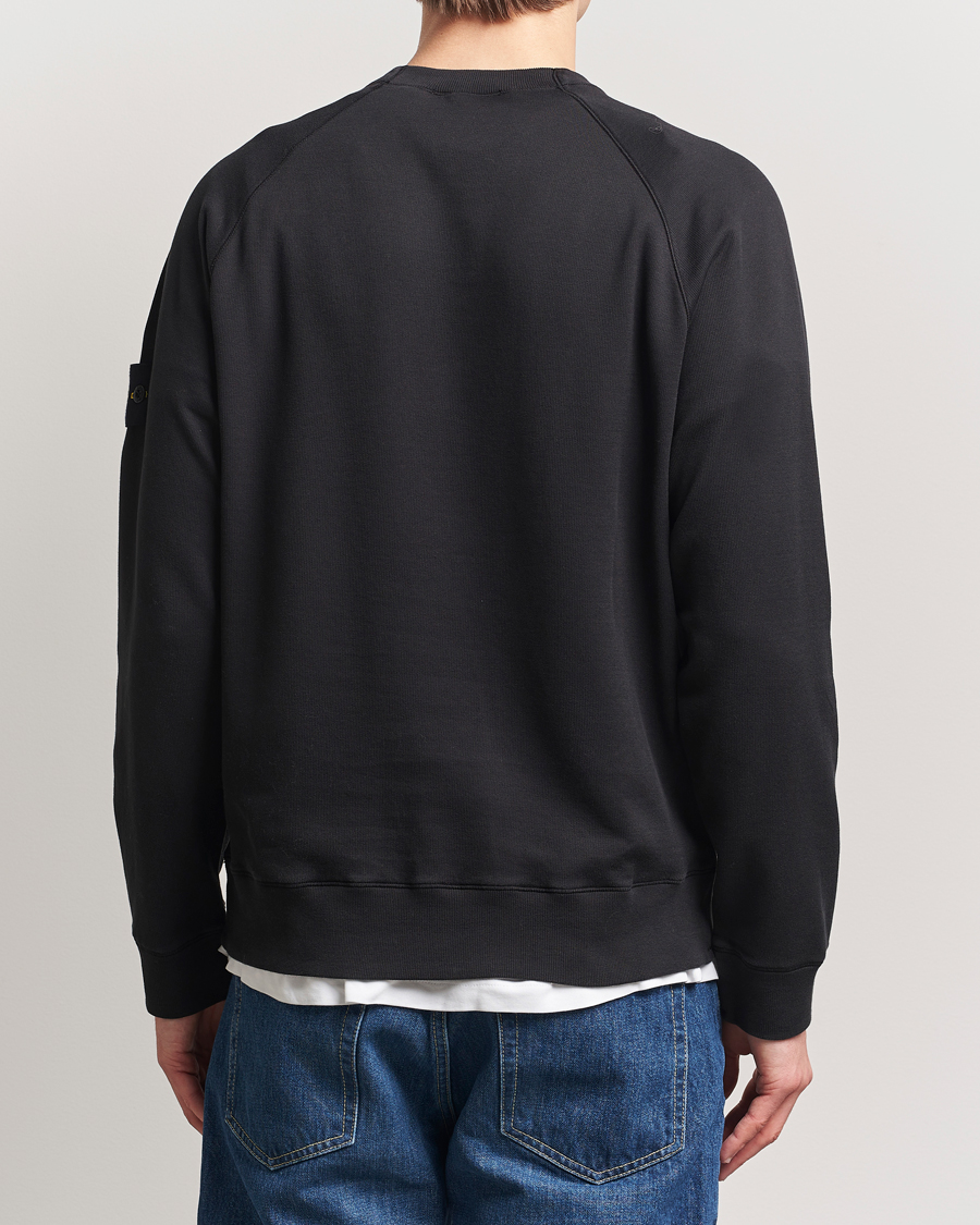 Hombres | Jerséis y prendas de punto | Stone Island | Light Organic Cotton Fleece Sweatshirt Black