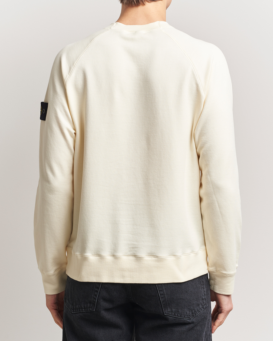 Hombres | Jerséis y prendas de punto | Stone Island | Light Organic Cotton Fleece Sweatshirt Ivory