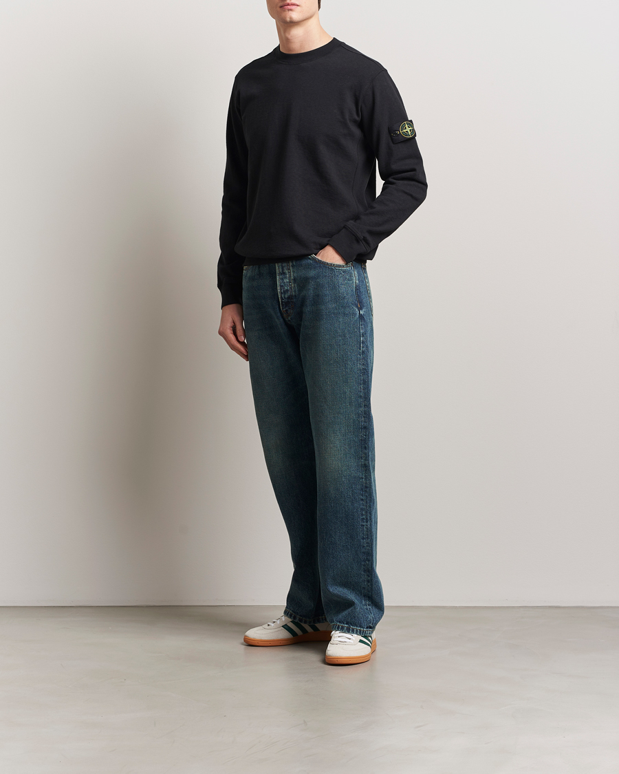 Hombres | Jerséis y prendas de punto | Stone Island | Old Dyed Cotton Sweatshirt Black