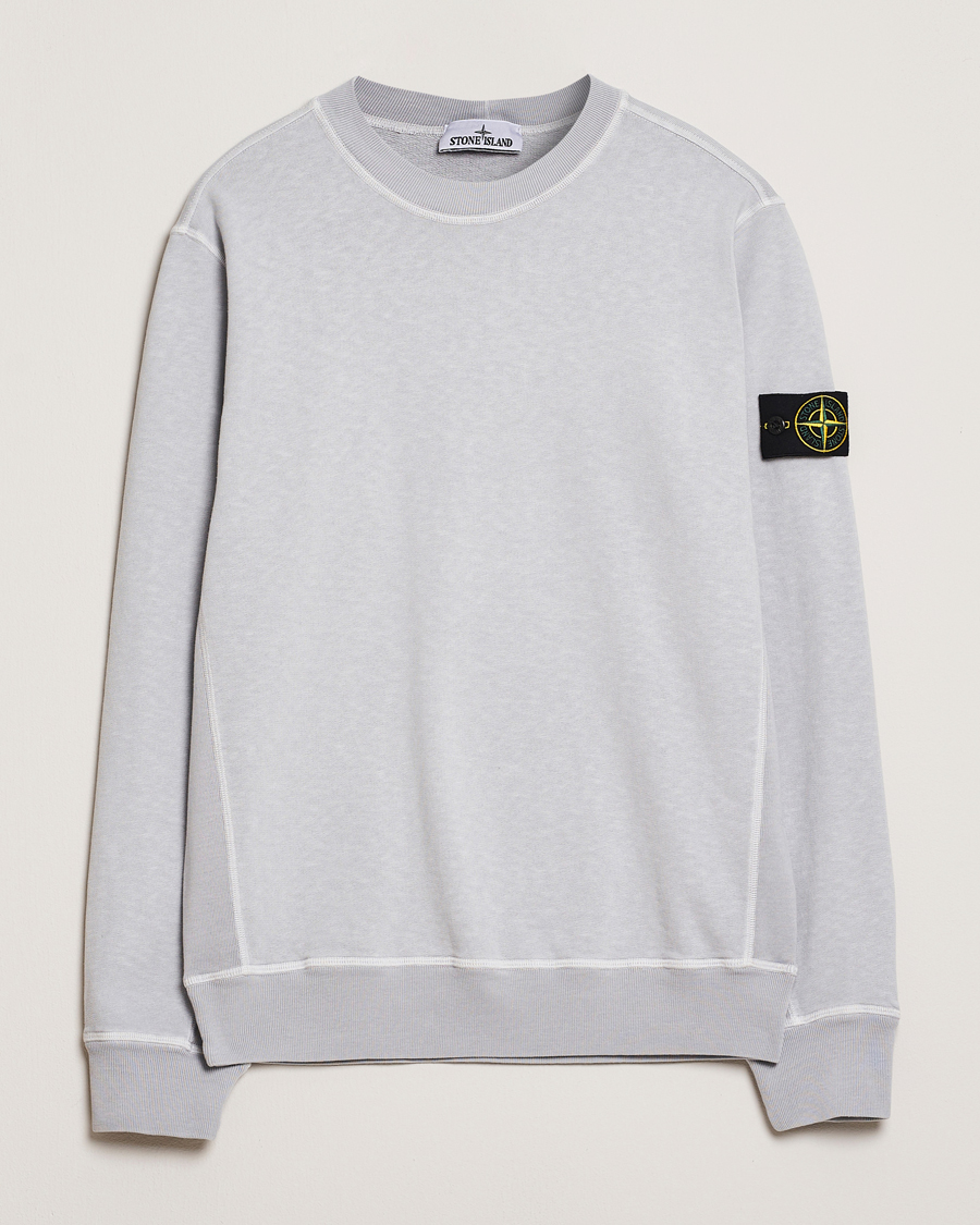 Hombres | Jerséis y prendas de punto | Stone Island | Old Dyed Cotton Sweatshirt Pearl Grey