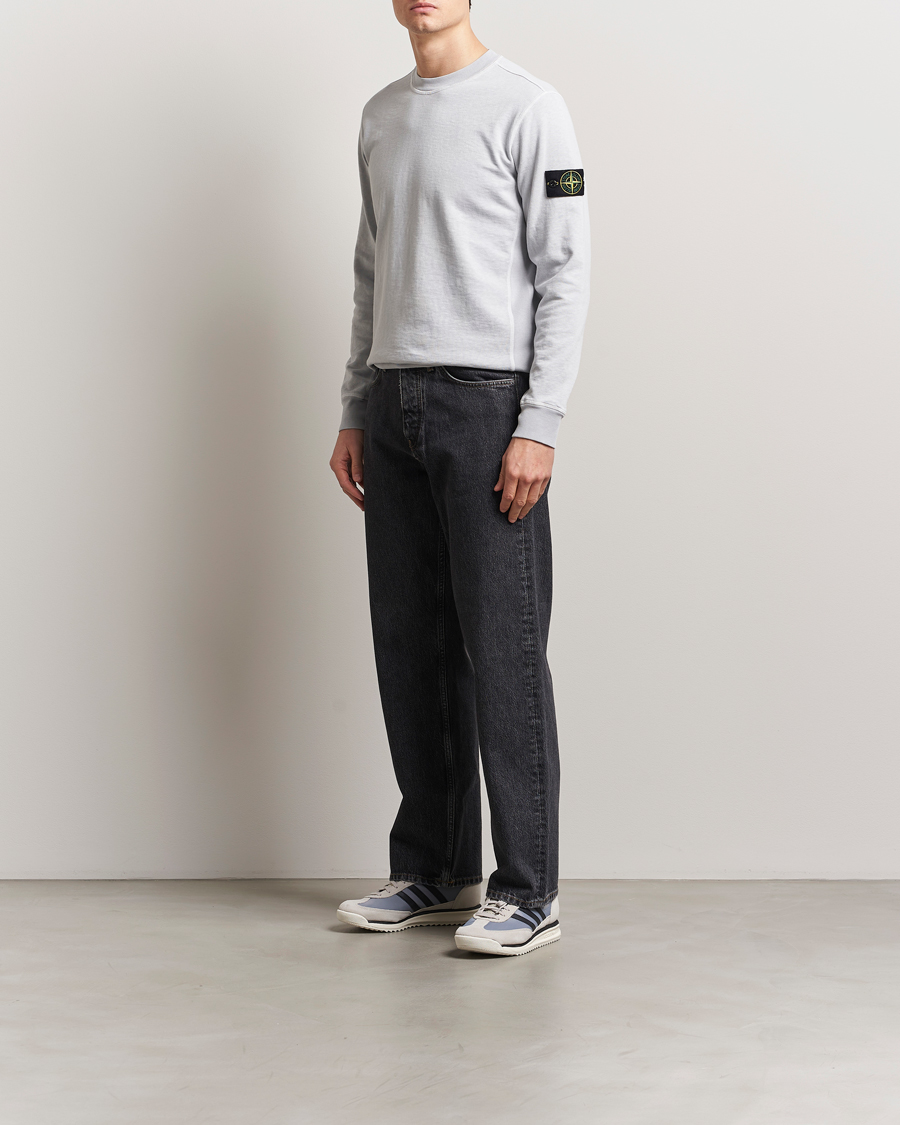 Hombres | Jerséis y prendas de punto | Stone Island | Old Dyed Cotton Sweatshirt Pearl Grey
