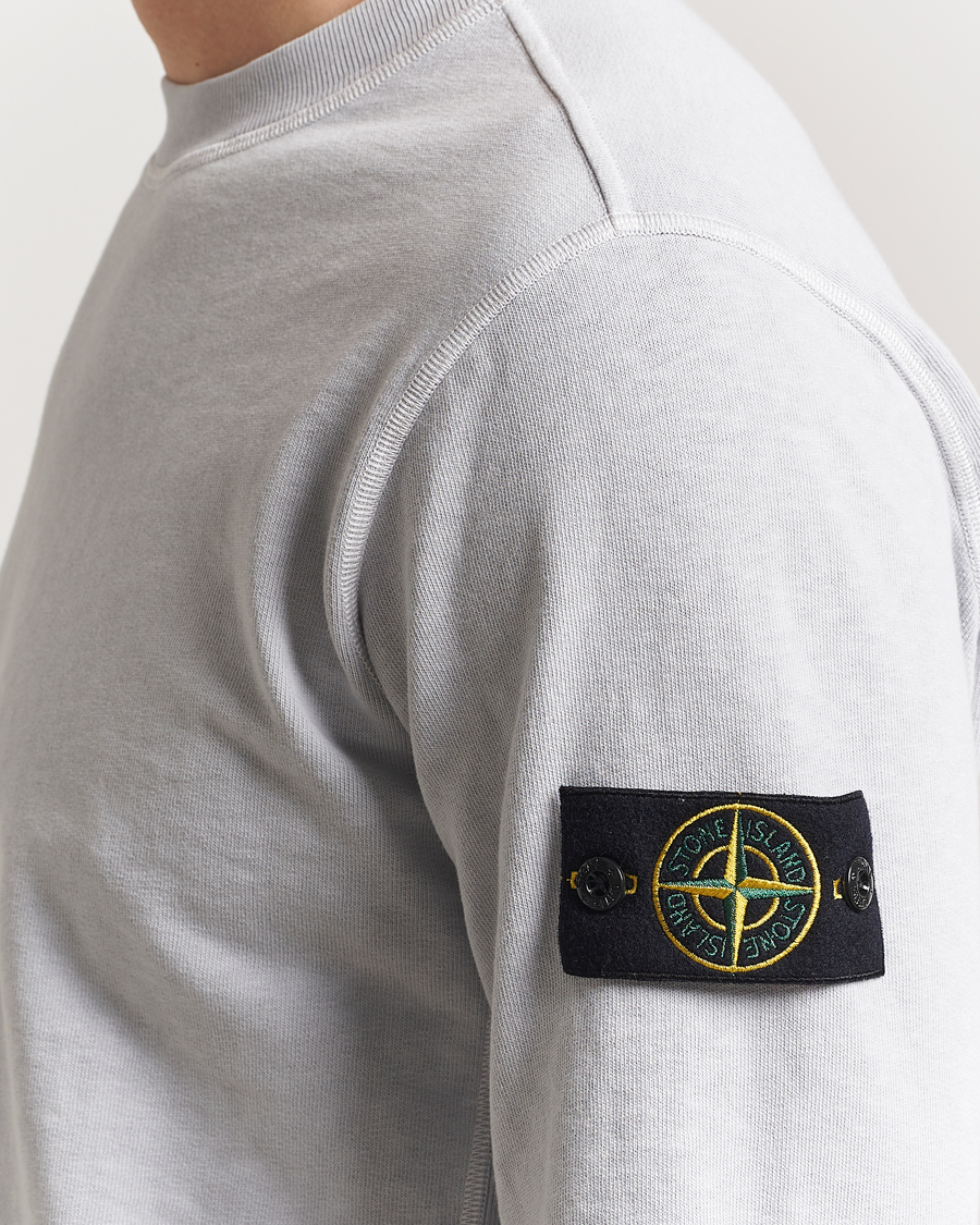 Hombres | Jerséis y prendas de punto | Stone Island | Old Dyed Cotton Sweatshirt Pearl Grey