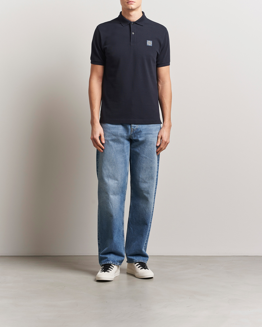 Hombres | Polos | Stone Island | Organic Cotton Pique Polo Navy Blue
