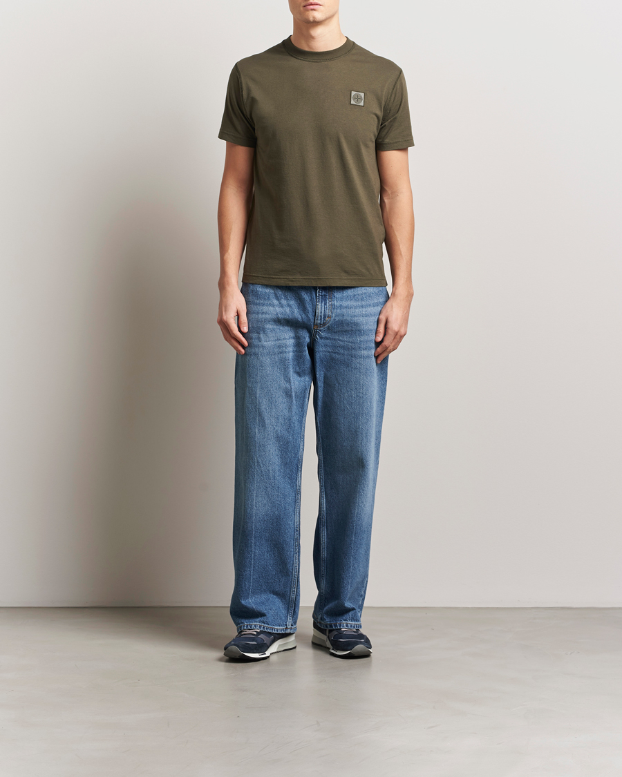 Hombres | Camisetas | Stone Island | Organic Cotton Fissato Effect T-Shirt Military Green