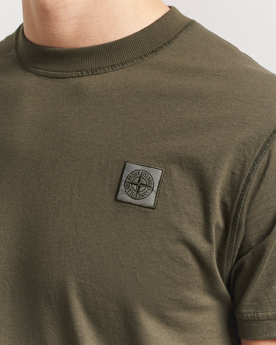 Hombres | Camisetas | Stone Island | Organic Cotton Fissato Effect T-Shirt Military Green